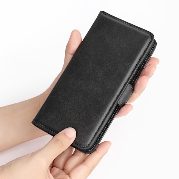 Fodral för iPhone 16 Plus svart Anpassad plånbok med korthållare affär Flip