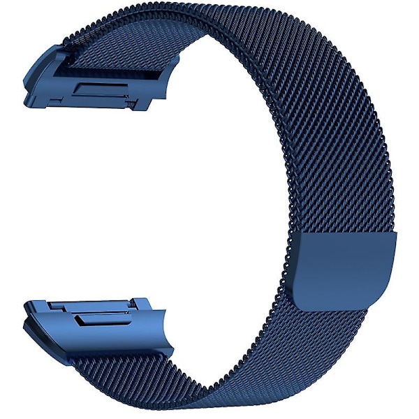 Blå Blå kompatibel med Fitbit Ionic Milanese Klockarmband Stor Storlek : 24x2.2cm kompatibel med Fitbit Ionic