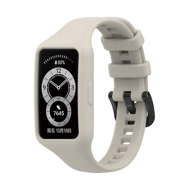 Grå Grå Silikone Urrem kompatibel med Huawei Band 7