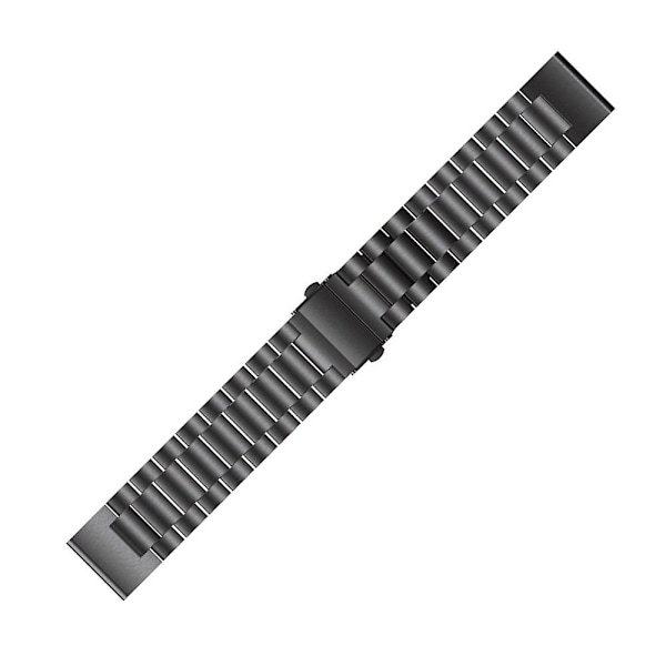 Sort Sort kompatibel med Garmin Fenix 5x metallklokkereim