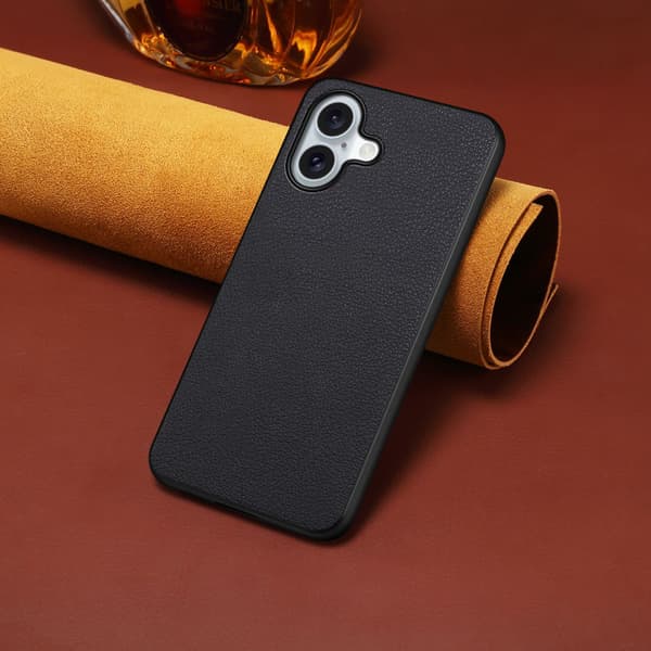 Etui til iPhone 14 Pro Max svart lær Full-Body