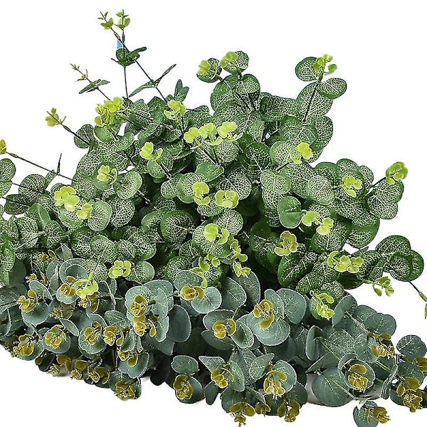 Simulering 16-gren Eucalyptus Penger Simulering Blomst Bryllupshall Dekorasjon Falsk Blomst Pengergress champagne