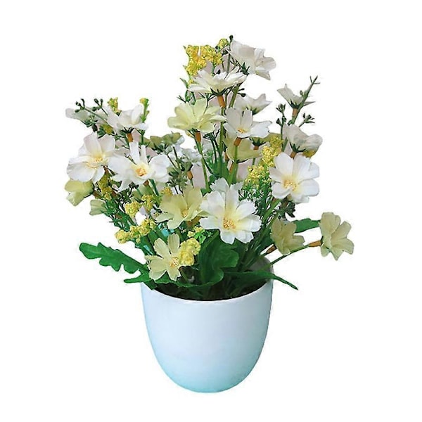 Kunstig Blomst Potte Party Dekor Plast DIY Kunstig Potteblomst for Fest White