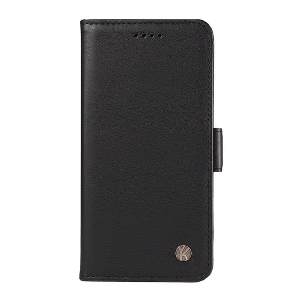 Etui til iPhone 13 Pro Max sort mat soft-touch side spænde flip pung med kortholder