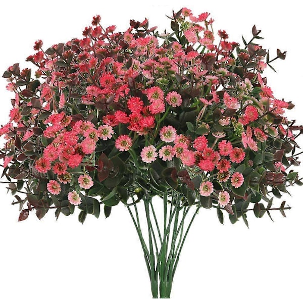 3 kpl Keinotekoisia Gypsophila-kukkia, Tekokukkakimppu, Tekokasveja, UV-kestäviä Tekokukkia, Muovisia Vihreitä Pensaita Maljakkoon Puutarhaan Häihin