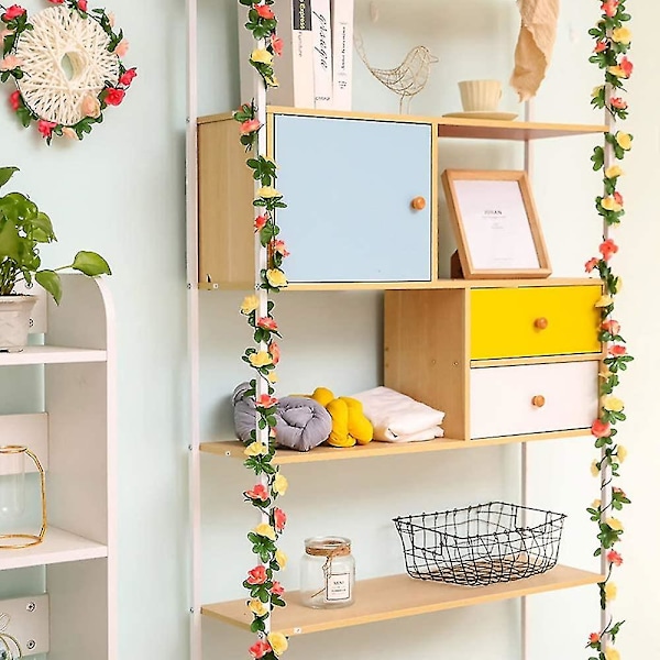 5 stk. 2,7 m Kunstig Falsk Rose Guirlande Vinstok Hængende Silkeblomster Kunstig Blomsterguirlande (pink) Champagne
