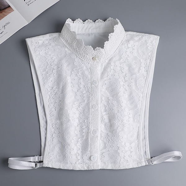 Dame falsk krage Avtakbar halv genser dekorasjon vinter Bow collar [white]]