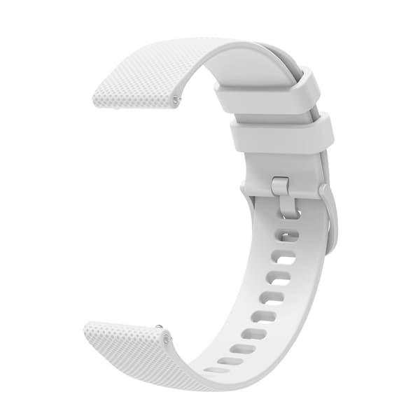Vit Vit Knottrig Tonal Spänne Silikon Klockarmband 20mm