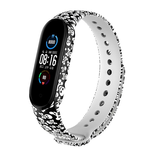 Skull Skull -yhteensopiva Xiaomi Mi Band 5 Tpuwatchbandin kanssa