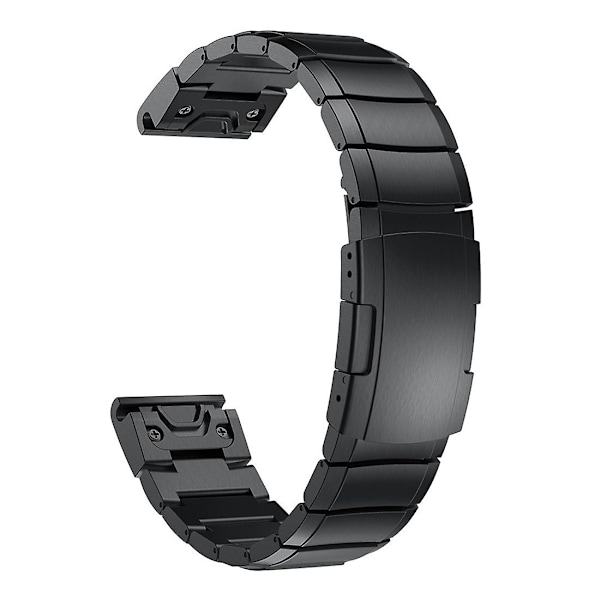 Sort Sort Stål Urrem kompatibel med Garmin Fenix 5X 26mm