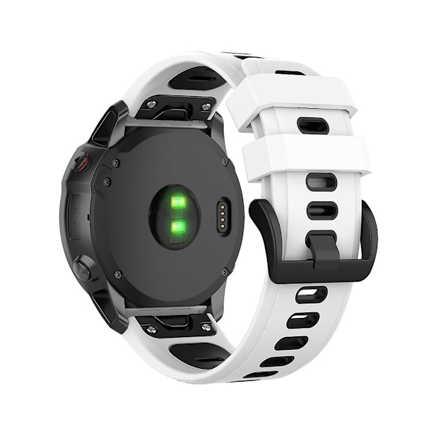 Hvid Sort Hvid Sort kompatibel med Garmin Fenix 6x Rem