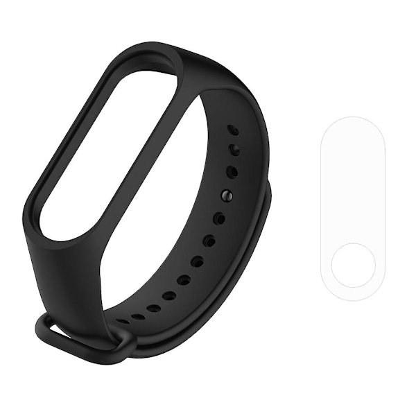 Svart Svart Silikon Klokkereim kompatibel med Xiaomi Mi Band 3