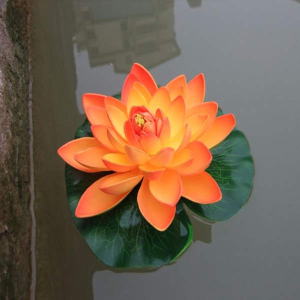 Flydende Kunstig Lotus Simulation Lotus Vandplanter Falsk Åkande til Have Dam Terrasse Dekoration Peach