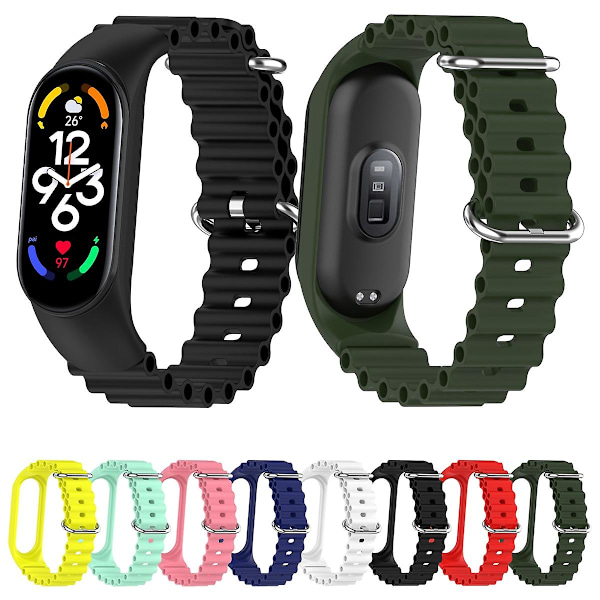 Sort Sort Silikone Urrem kompatibel med Xiaomi Mi Band 7 / 6 / 5 / 4 / 3