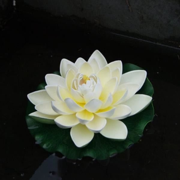 Flydende Kunstig Lotus Simulation Lotus Vandplanter Falsk Åkande til Have Dam Terrasse Dekoration Peach
