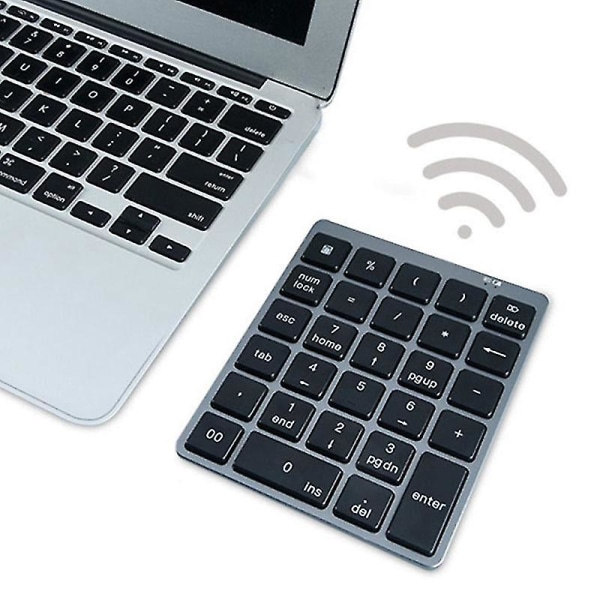 Ny N970 Trådlös Bluetooth Numerisk Tangentbord Med USB Hub Dual Modes Silver
