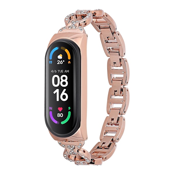 Rosegull Rosegull 8-formet diamantlegering klokkereim kompatibel med Xiaomi Mi Band 6 / 5