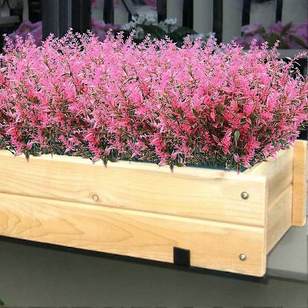 Tekokukat Pensas 4 Pakkaus Keinotekoiset UV-kestävät Kasvit Kukat, Teko Muoviset Kellokukat Vihreät Lehdet Pink 4 Pcs