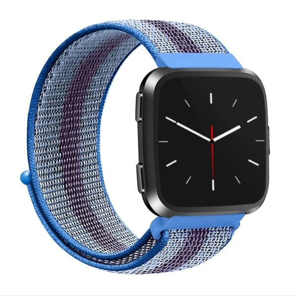 Blå Stribet Nylonrem kompatibel med Fitbit Versa 1 / 2