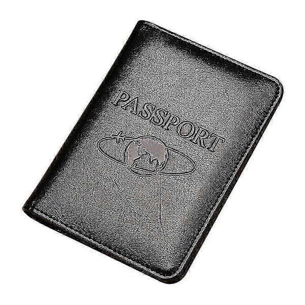 Tp-8296 RFID-passikotelo, monitoiminen aitoa nahkaa oleva matkalompakko korttipaikoilla ja lipputaskulla Black