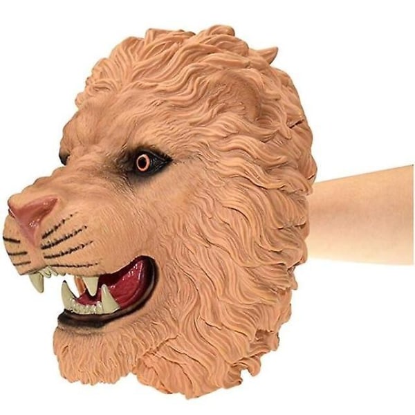 Mjuk vinylgummi Djurhuvud H Puppet Figur Handskar Lion