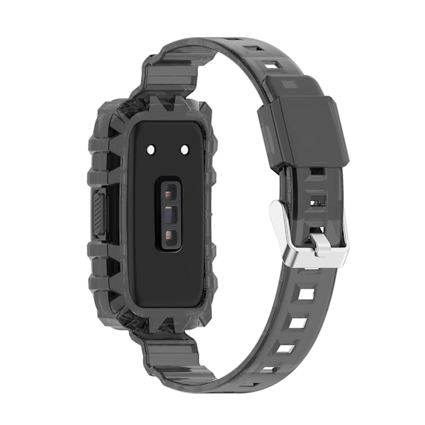 Sort Sort Transparent Silikone Urrem kompatibel med Huawei Band 7