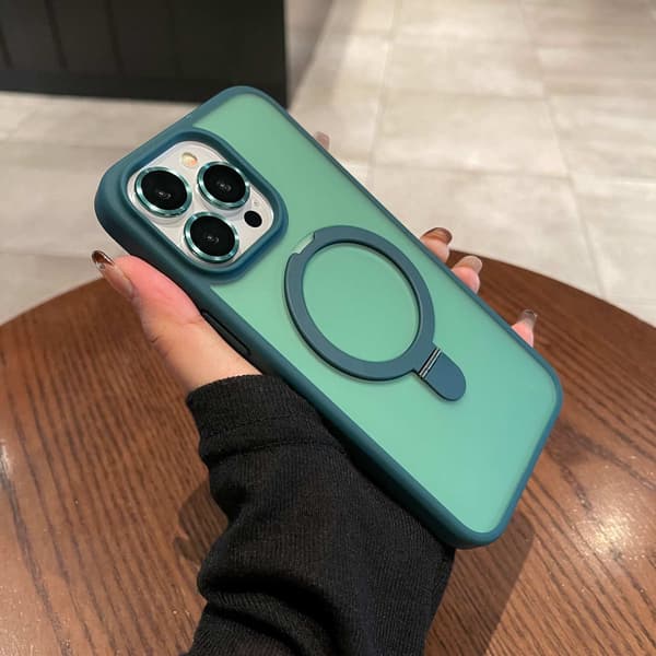 Etui til iPhone 16 Plus Skin Feel Mat Stativ Linse Detalje Grøn