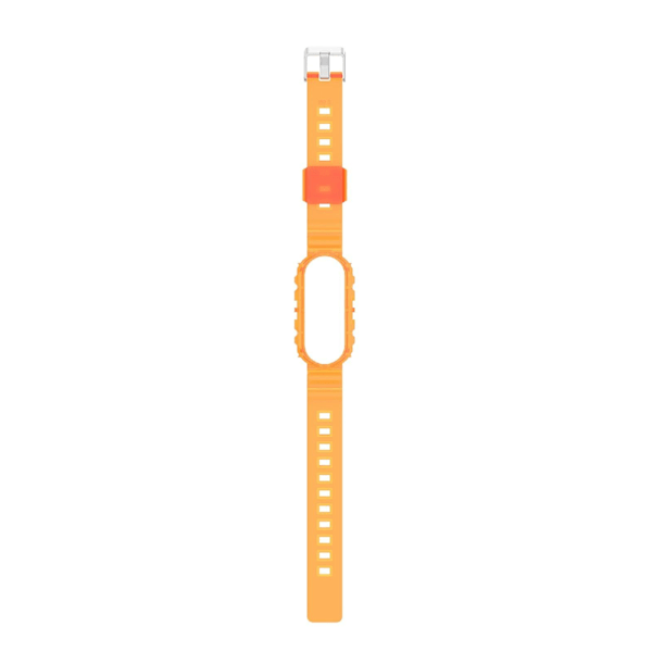 Läpinäkyvä oranssi TPU Integroitu ranneke, yhteensopiva Xiaomi Mi Band 5/6/7 kanssa