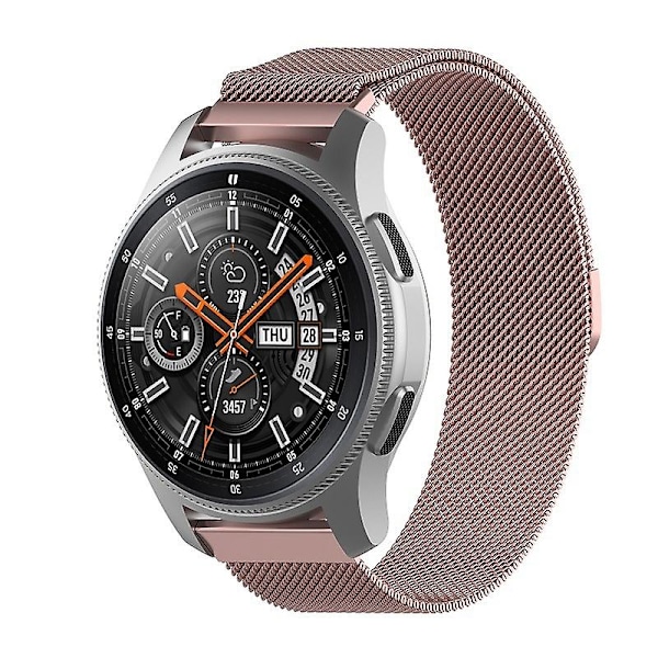 Rose Pink Rose Pink kompatibel med Honor Magic Watch 2 / Galaxy Active2 22mm Milan rustfritt stål mesh klokkereim