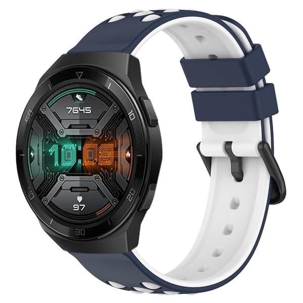 Midnattsblå   Vit Midnattsblå   Vit Silikon Armbandsrem kompatibel med Huawei Watch Gt 2e