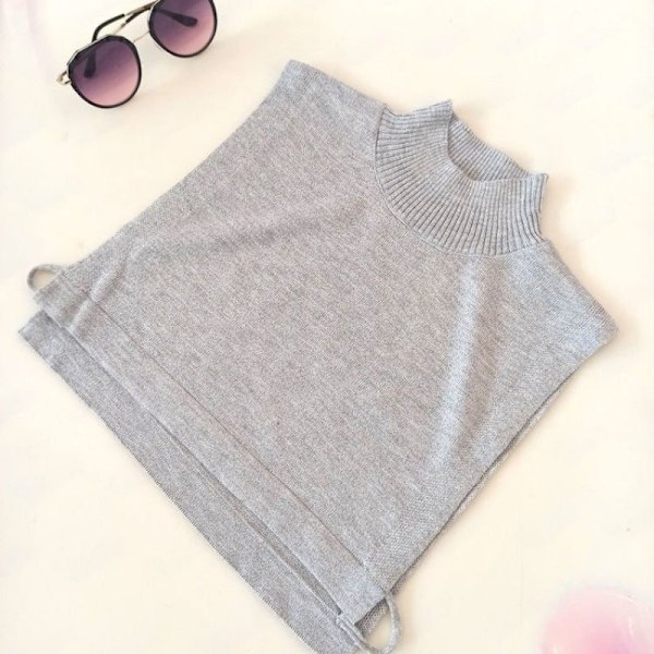 Dame falsk krage genser Avtakbar krage Dame Allsidig Half collar light gray-average size