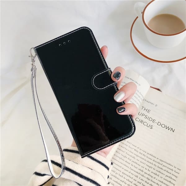 Etui til iPhone 16e/SE4 sort imiteret spejlfinish