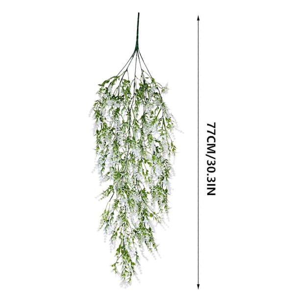 Simulerad Vegetativ Konstgjord Hängande Lavendel Väggmonterad Rotting Ormbunke Murgröna Scen Heminredning Ornament White Green