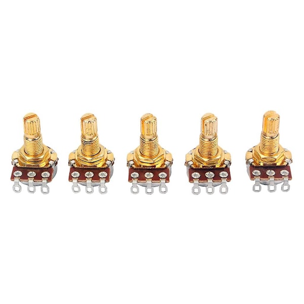 5 Stykker Kort Aksel A500K Mini Potensiometer Potter For Elektrisk Gitar Bass
