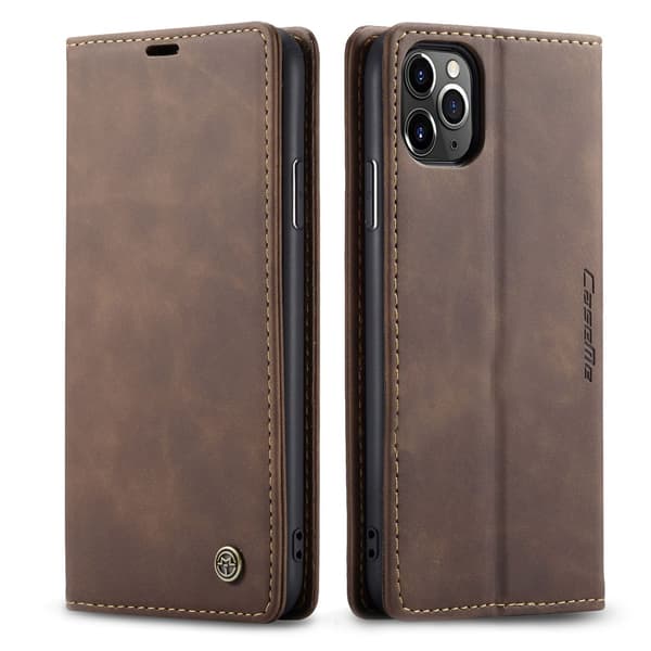 Etui til iPhone 15 Plus Brun Wallet med Kortholder Retro Flip