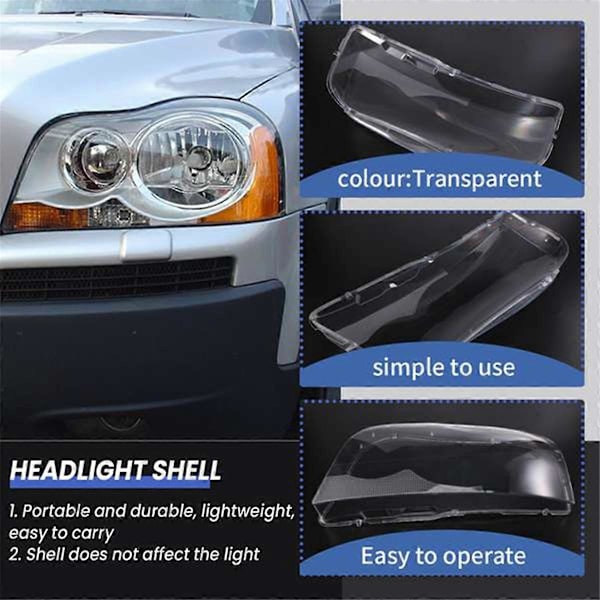 1 Par Lyktehus Lampeskjerm Transparent Linse Deksel Lykte Deksel for XC90 2004-2013