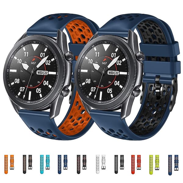 Sort Grå Sort Grå Silikone Urrem kompatibel med Samsung Gear S3 Frontier