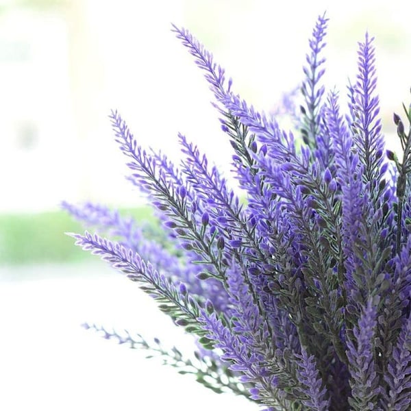 6-pack Konstgjorda Falska Blommor Lavendel Plast Torkade Blommor Växter Bukett för Inomhus Utomhus Hem Fuchsia