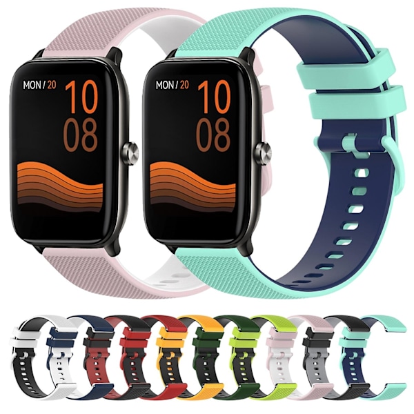 Sort Grå Sort Grå Tofarvet Silikone Urrem kompatibel med Xiaomi Haylou Gst Ls09b kompatibel med Xiaomi Haylou Gst Ls09b