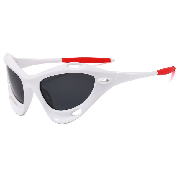 Färgglada Cykelsportsolglasögon Hot Girl Technology Sense Outdoor Solglasögon Glasögon Solid white and gray sheet