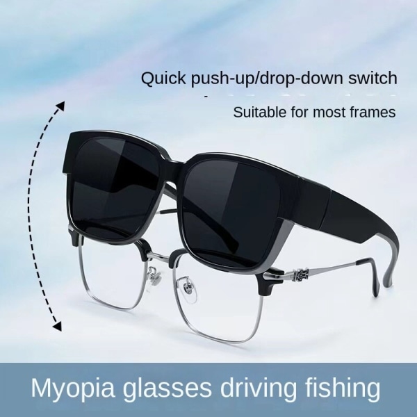 Set av glasögon Myopia Solglasögon Solglasögon Polariserade glasögon Körning Fiske UV-skydd Matte Black polarized
