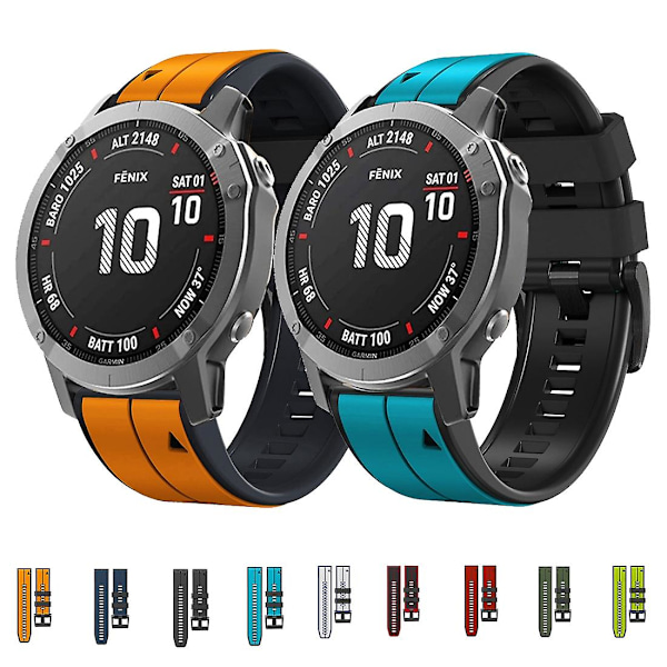 Lime Sort Lime Sort Silikone Sportsurrem kompatibel med Garmin Epix Gen2