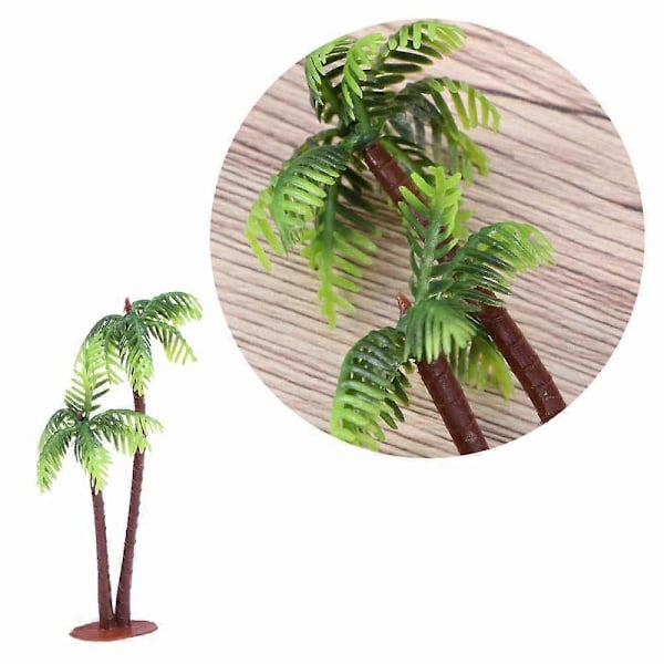 5 st Plast Kokospalm Träd Miniatyr Plantkrukor Bonsai Hantverk Mikro Landskap DIY Dekor