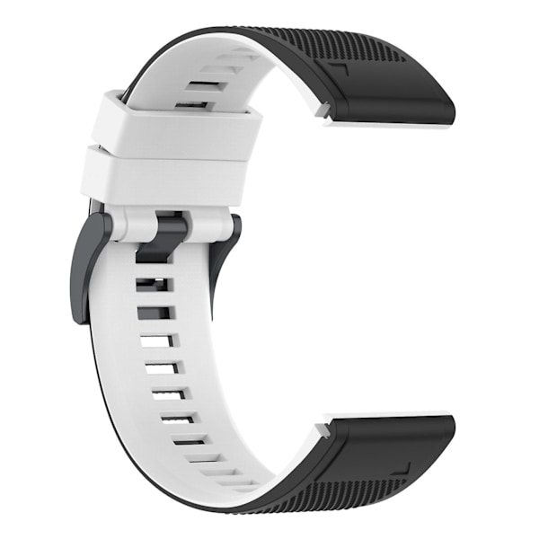 Sort Hvid Sort Hvid Silikone Urrem kompatibel med Garmin Fenix 7