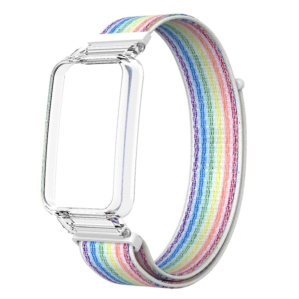 Fargerikt PC-deksel + Nylon Loop-stropp kompatibel med Xiaomi Mi Band 7 Pro
