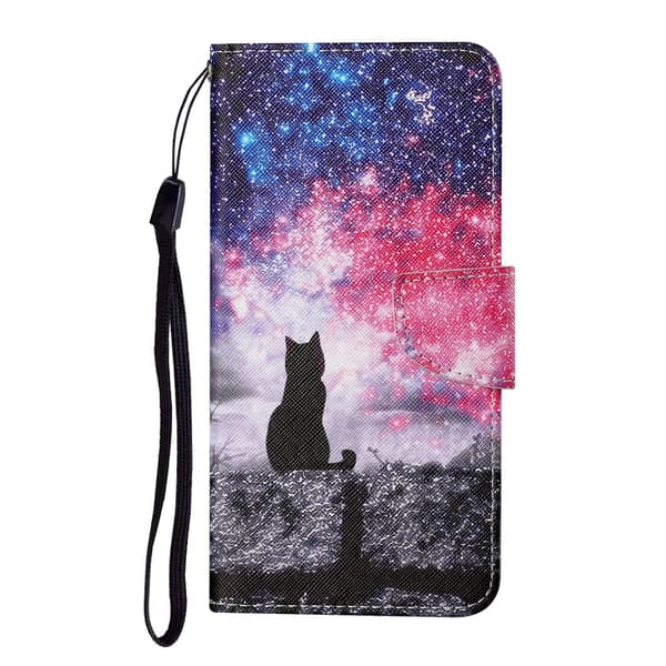 Etui til iPhone 14 Pro stjernekat Tegneserie Print Wallet med Kortholder Flip