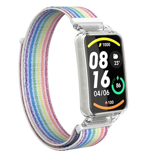 Fargerikt PC-deksel + Nylon Loop-stropp kompatibel med Xiaomi Mi Band 7 Pro