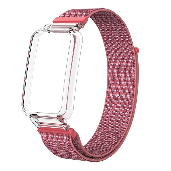 Apricot PC-deksel + Nylon Loop-stropp kompatibel med Xiaomi Mi Band 7 Pro