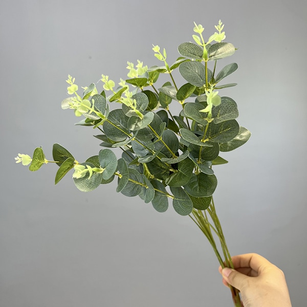 3D-tulostettu 16-lehtinen eukalyptusrahapuu kodin sisustukseen Bundle of 16 money leaves blue green