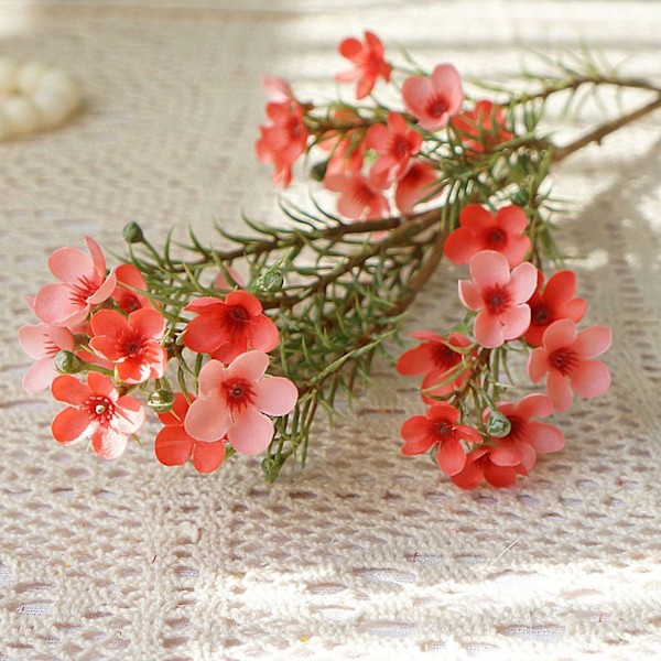 1 stk. Kunstig Blomst Estetisk Høstdekorasjon DIY Australsk Farget Plommeblomst til Soverom Orange